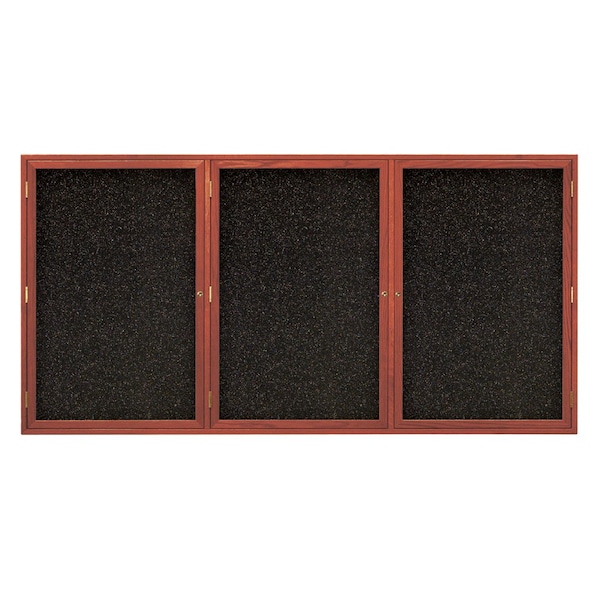 United Visual Products Sliding Door Indoor Enclosed Corkboard, 7 UV9027ACS-SATIN-CLOUD - main